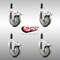 Service Caster 4 Inch 316SS Gray Poly Swivel 3/4 Inch Expanding Stem Caster Set Lock Brake SCC-SS316TTLEX20S414-PPUB-34-4 - alternate 3